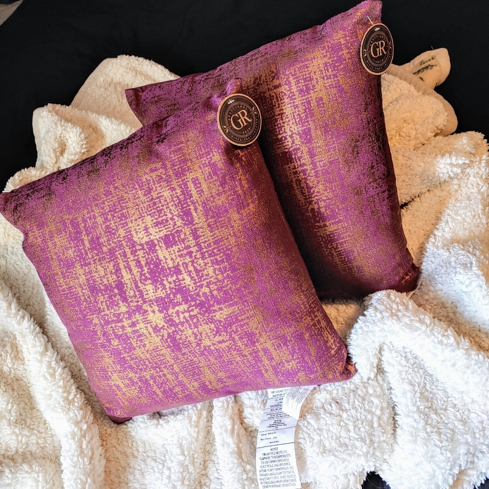 Set of Grasslands Road Brushed Gold Accent Pillows